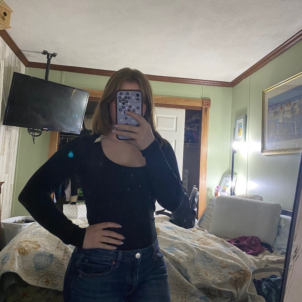 aerie black bodysuit